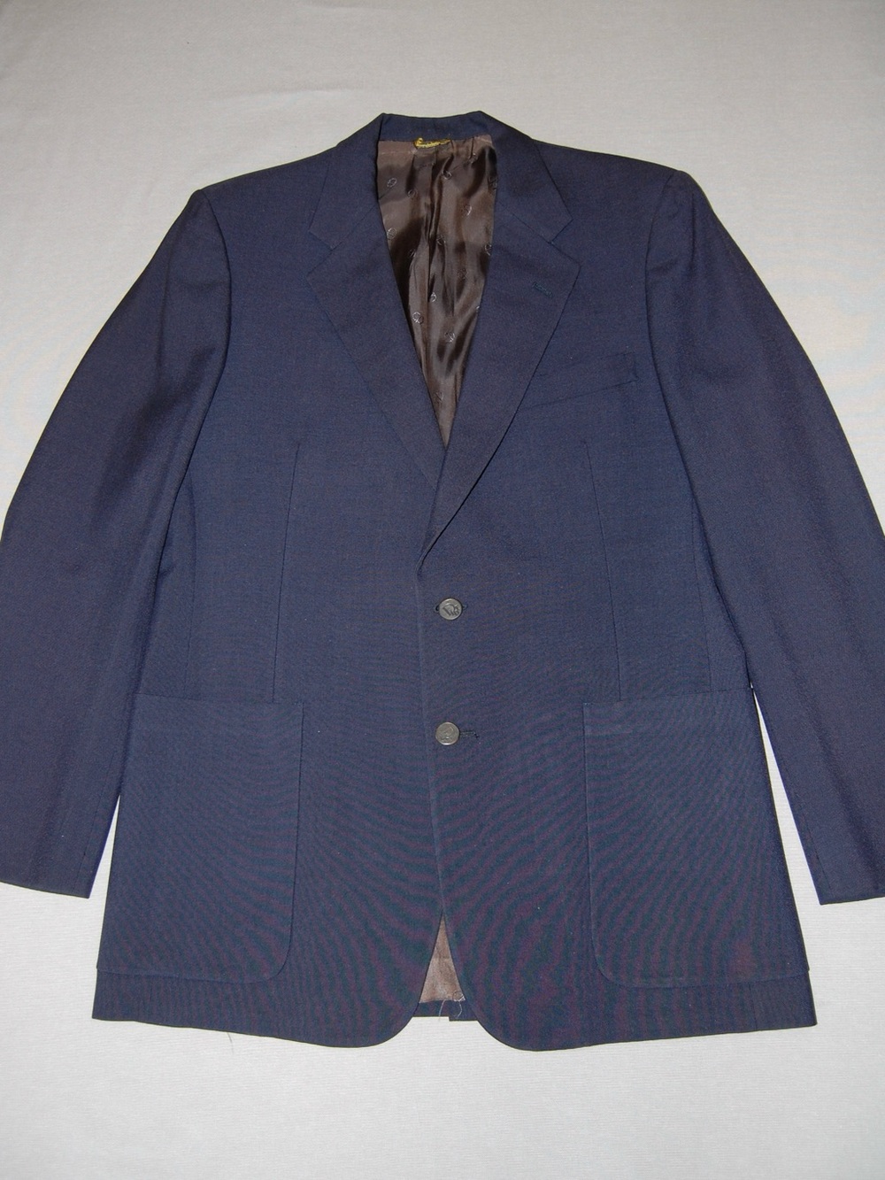 Vintage Christian Dior Navy Wool Blazer Mens 2 Button Classic Sport Coat
